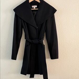 Merona Black Trench Coat with Belt